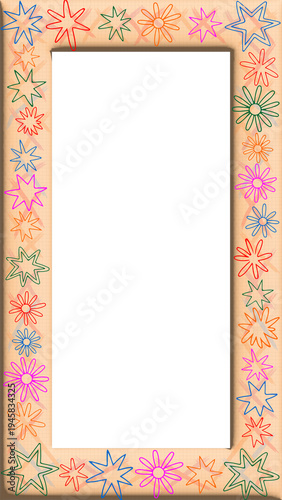 Frame with Hand Drawn Flowers