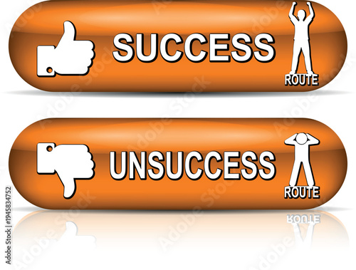 Illustration of thumbs up and down buttons. Vector Thumbs Up and Down Buttons.