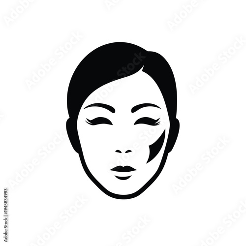 Award ribbon with starburst center, symbol of achievement and recognition, black silhouette