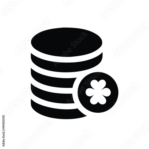 Lucky Clover Coins Icon A Symbol of Fortune and Wealth