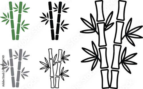 Set of realistic plastic bucket vectors in different colors including black green and grey plus a line art version,