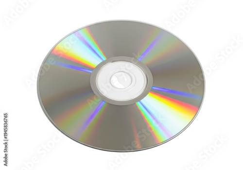 A sleek and modern compact disc shown from a top-down perspective isolated on transparent background,png,PNG