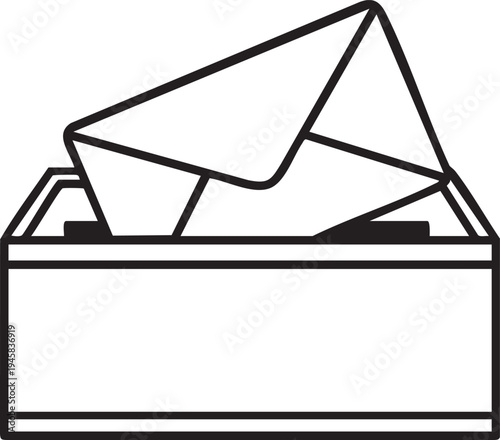 Vector illustration of mailbox with envelope
