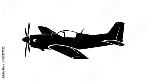 Vector black airplane icon, silhouette aircraft illustration