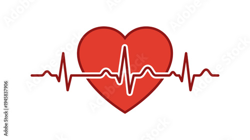 vector of heart and heartbeat symbol