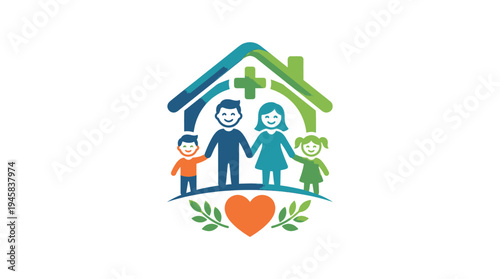 vector of healthy family