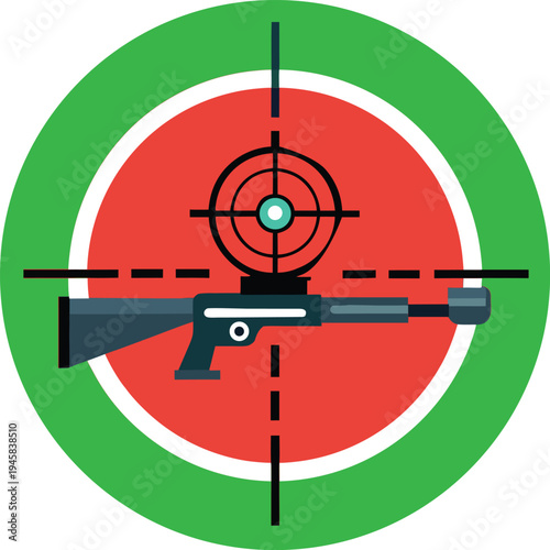 target sight for sniper, aiming scope, precision marksman training target vector design