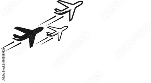 Three airplanes flying in formation, depicted in a sketchy, illustrative style