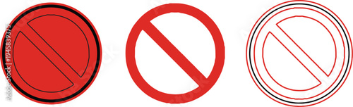 Free Download Prohibition icon signs with red circle and line no symbol icon set - GFXLoad