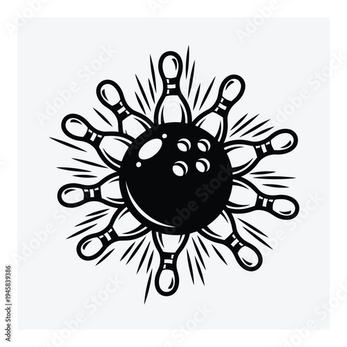 Black and white line art illustration of a spiky sea urchin with multiple elongated spines