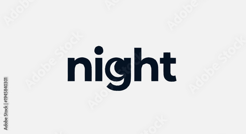 Night Text Typography Simple Design Element.
