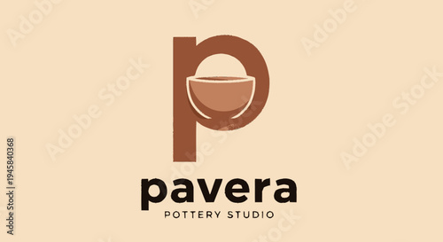Pavera Pottery Studio Logo Design Element.