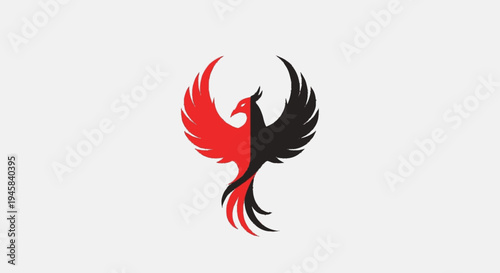 Phoenix Bird Logo Illustration Design Element.