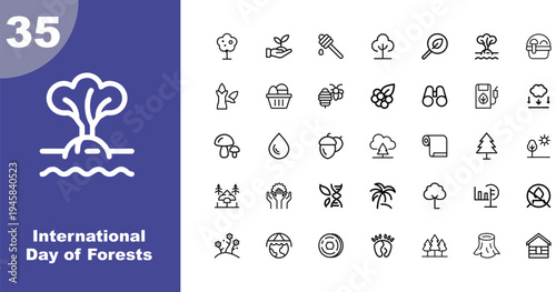 March 21st International Day of Forests Celebration Symbols