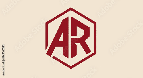 Red AR Logo in Hexagon Shape.