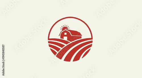 Red Barn Logo Design on Hills.