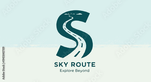 Sky Route Logo Design with Road.