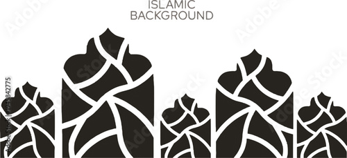 Abstract islamic architectural background with geometric patterns and arches