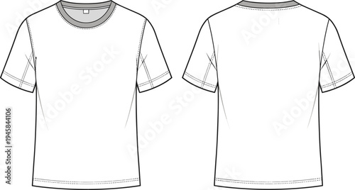 Blank, t shirt, template, front, back, view, apparel, clothing, mockup, fashion, design, garment, cotton, casual, vector, illustration, printable, merchandise, branding, outfit