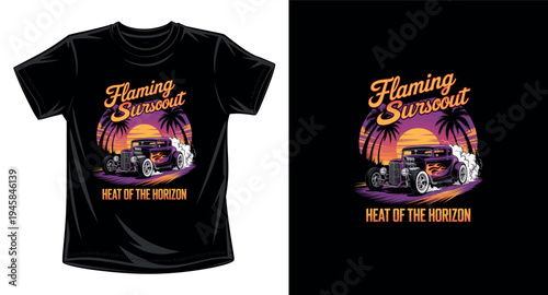 Car graphic vector art t-shirt design print template