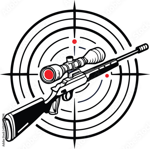 target sight for sniper, aiming scope, precision marksman training target vector design