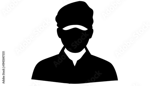 Surgeon profile silhouette vector, medical avatar