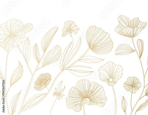 Delicate golden wildflowers scattered in soft natural arrangement