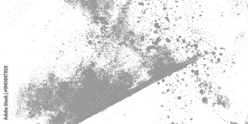 Gray speckled texture with scattered dots and rough edges on white background