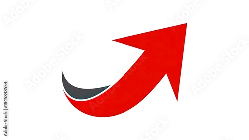 Free Download Red curved arrow direction icon growth progress concept illustration - GFXLoad