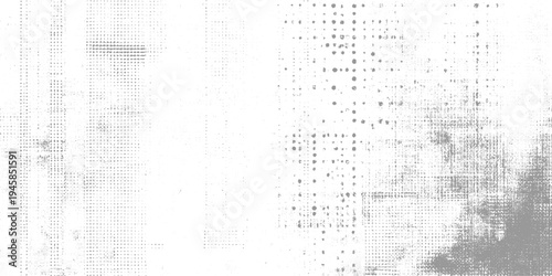 Abstract grayscale halftone dot pattern texture background with distressed grunge effect
