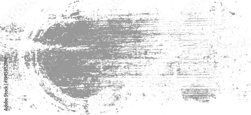 Gray distressed grunge texture with horizontal brush strokes and speckles on white background
