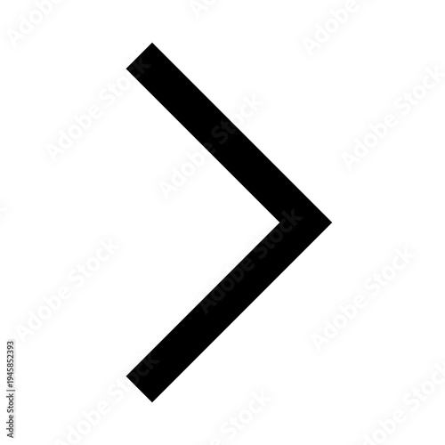 Right chevron icon for forward actions, navigation cues, or sliding menus. Perfect for apps, websites, dashboards, and UIs using sharp, bold, line-style visual elements for user direction.