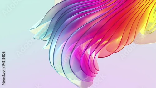 Vibrant colorful wave flows across screen