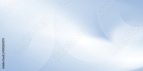 A serene abstract background with a soft blue gradient, adorned with delicate white concentric circles creating a sense of gentle motion. VECTOR WHITE CIRCLE BACKGROUND