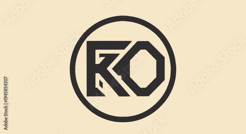 Stylized Monogram KO Logo Design Element.