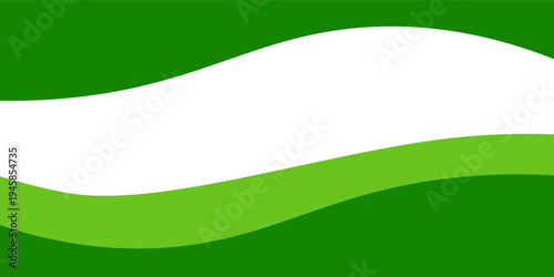 Abstract White and Green wave wide background banner modern