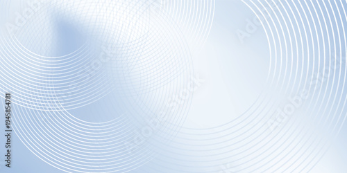 A serene abstract background with a soft blue gradient, adorned with delicate white concentric circles creating a sense of gentle motion. VECTOR WHITE CIRCLE BACKGROUND