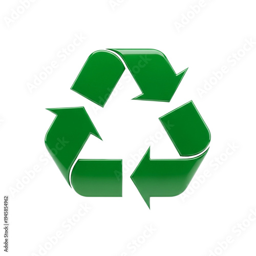 Green recycle symbol isolated on transparent background