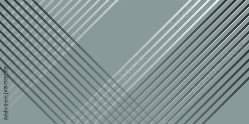 Abstract geometric design featuring intersecting diagonal stripes in shades of gray, white, and black. vector wave straight eps10