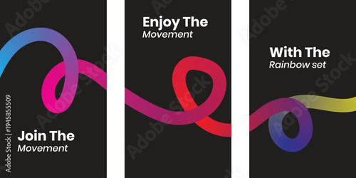 Vibrant gradient infinity loop graphics with invitation text