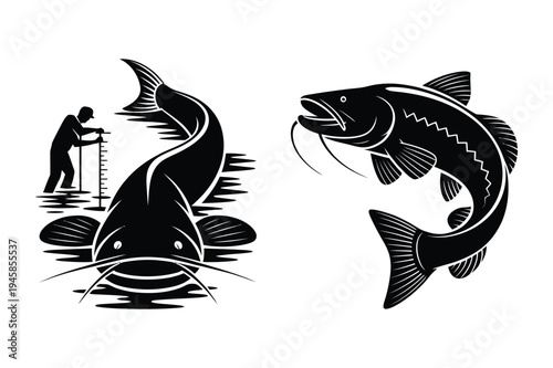 Fisherman and catfish graphics