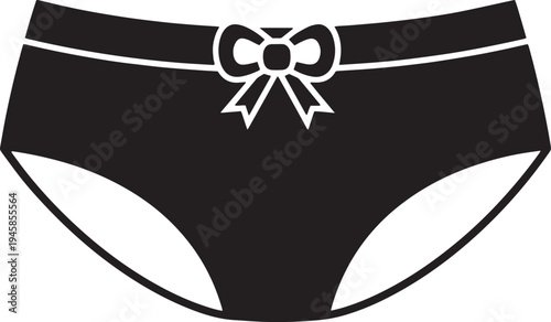 Black and white lingerie vector illustration with wings shield ribbon crown and vintage fashion elements