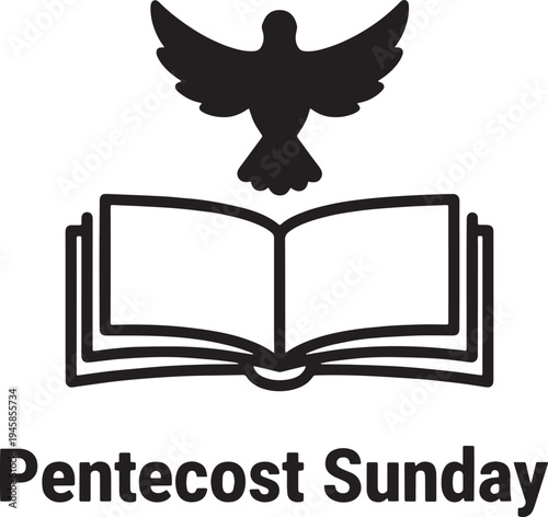 Pentecost vector silhouette on white background