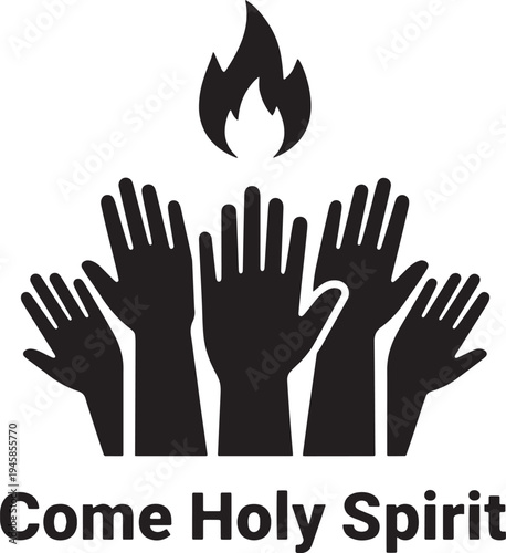 Pentecost vector silhouette on white background