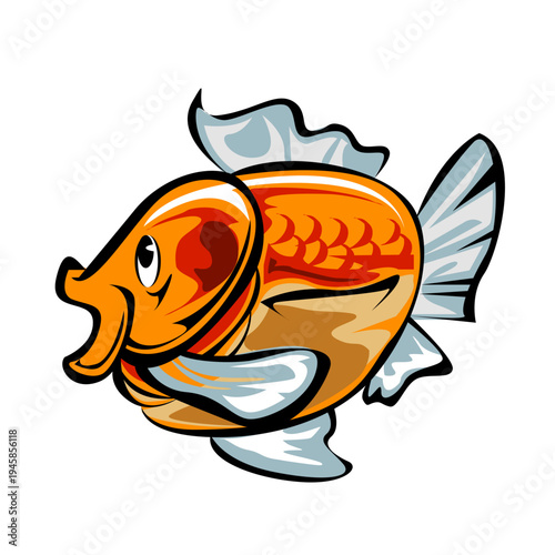 vector illustration of a goldfish Cartoon Artwork