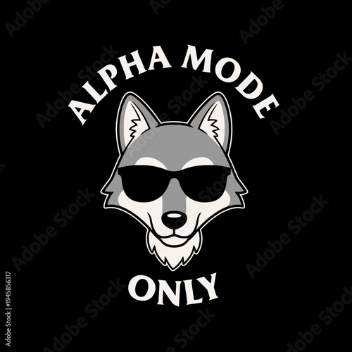 Wolf wearing sunglasses smiling face 1.