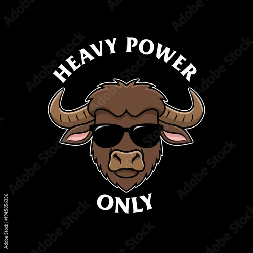 Brown bull wearing dark sunglasses.