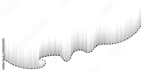 Abstract Aurora Borealis Effect Created by Dots on White Background, Digital Graphic, Graphic Design, Graphic Resource, Dot Art