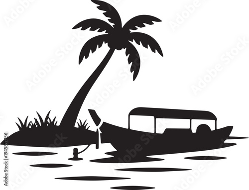 Summer vector silhouette on white background