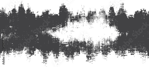 Dark abstract textured skyline with white negative space